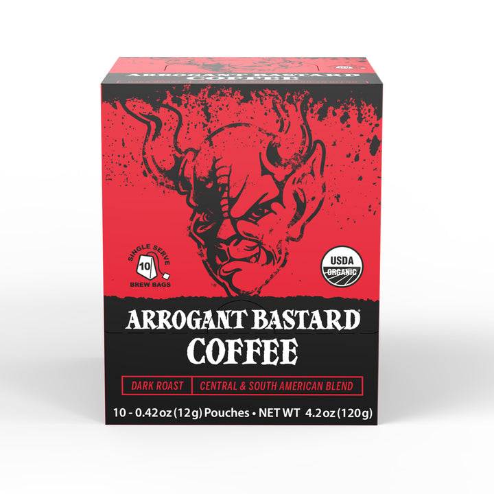 STONE Brewing Coffee Arrogant Bastard Blend Dark Roast Single Serve Brew Bags 10 Count