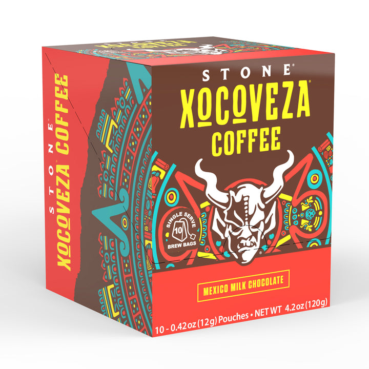 STONE Brewing Coffee Xocoveza Blend Medium Roast Single Serve Brew Bags 10 Count