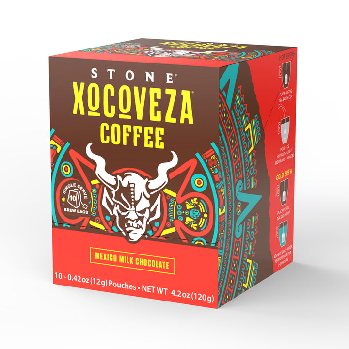 STONE Brewing Coffee Xocoveza Blend Medium Roast Single Serve Brew Bags 10 Count